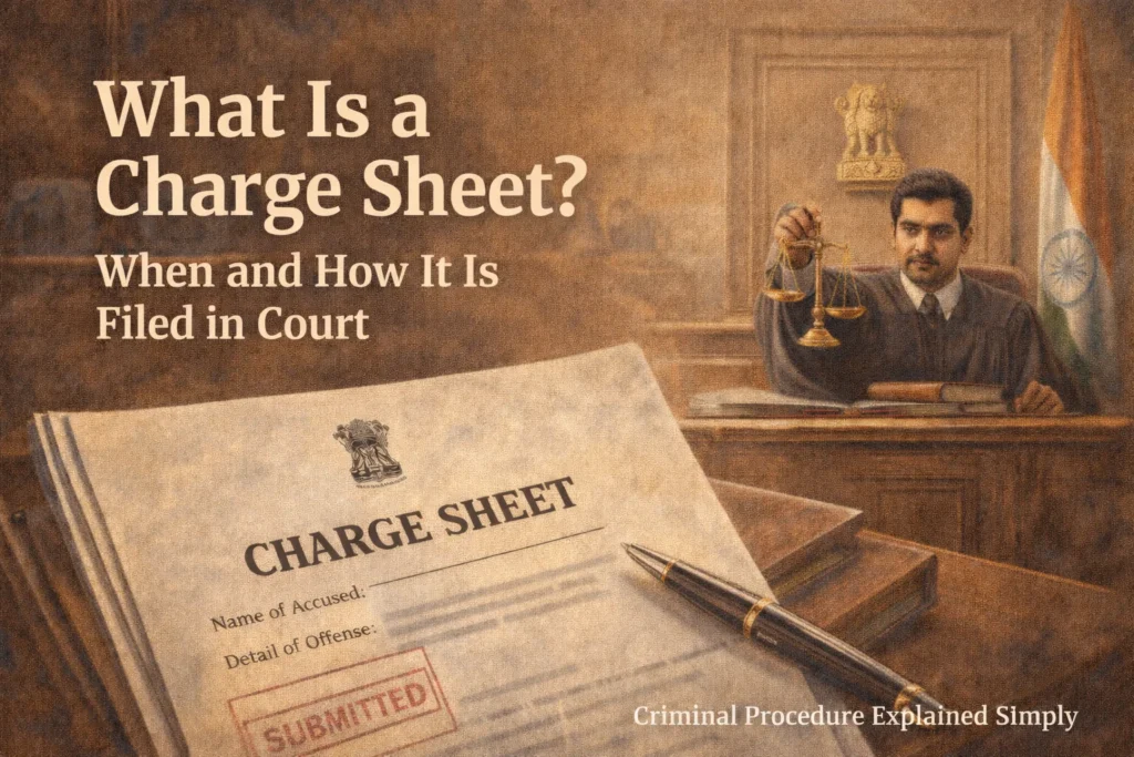 What is a charge sheet and when it is filed in court under criminal law