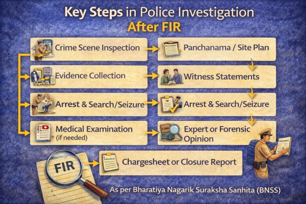 Key steps in police investigation after FIR under Indian criminal procedure